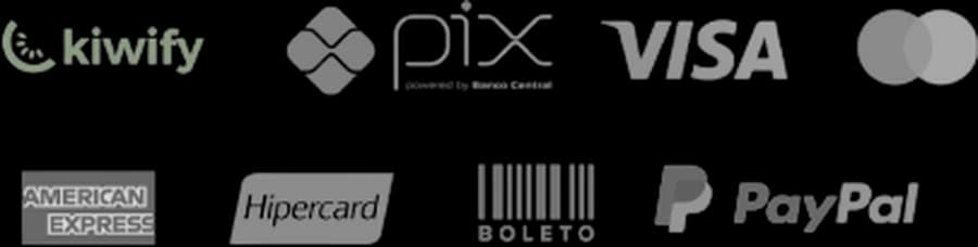 Formas de pagamento aceitas: Pix, cartão, boleto e PayPal